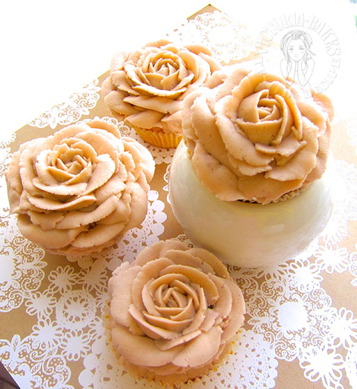 vintage rose lemon cupcake