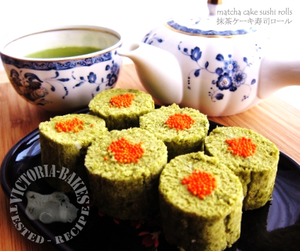 It’s tea time! ~ matcha cake sushi rolls