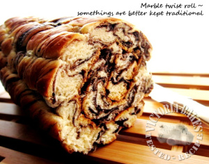 a rendition of the chocolate marble bread ~ chocolate marble twist roll