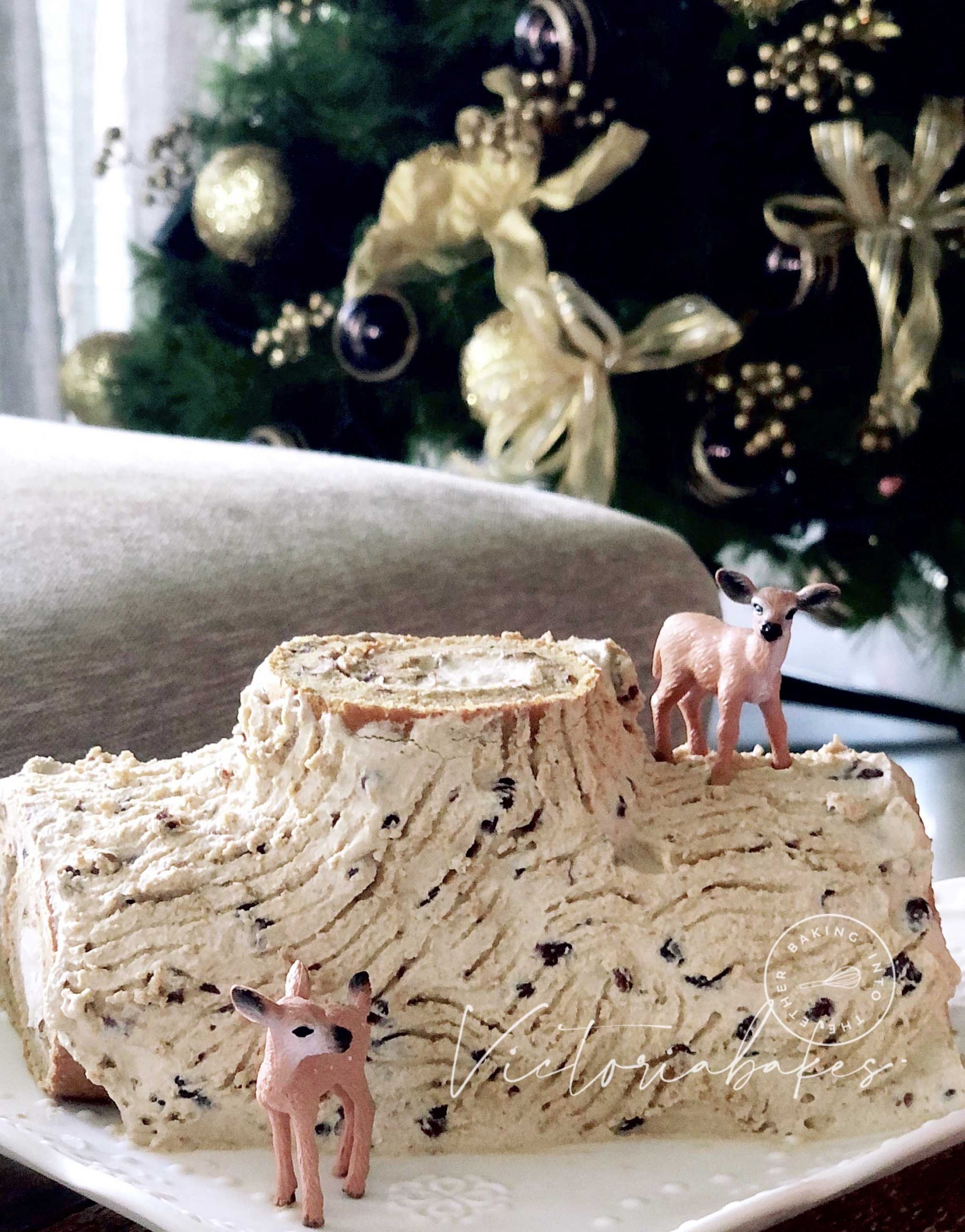 red bean chiffon Christmas log cake ~ highly recommended 红豆戚风树桐蛋糕～强推